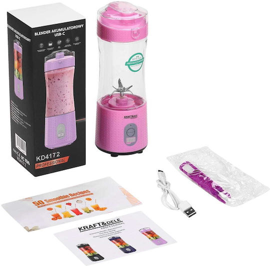 Kraft & Dele Blender cu cană din plastic 380 ml roz KD4172