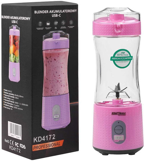 Kraft & Dele Blender cu cană din plastic 380 ml roz KD4172
