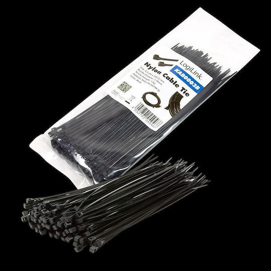 LogiLink Plastic Cable Ties In Black Colour 100 Pieces KAB0003B
