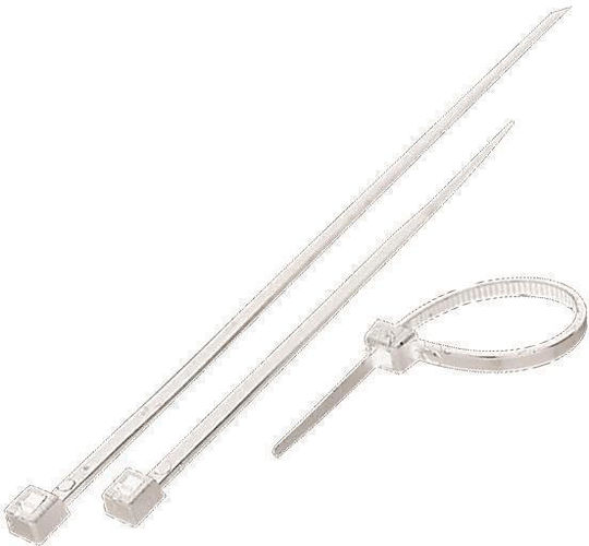 Eurolamp Plastic Cable Ties 200mm x 4.8mm in White Colour (100 pcs) 147-54012