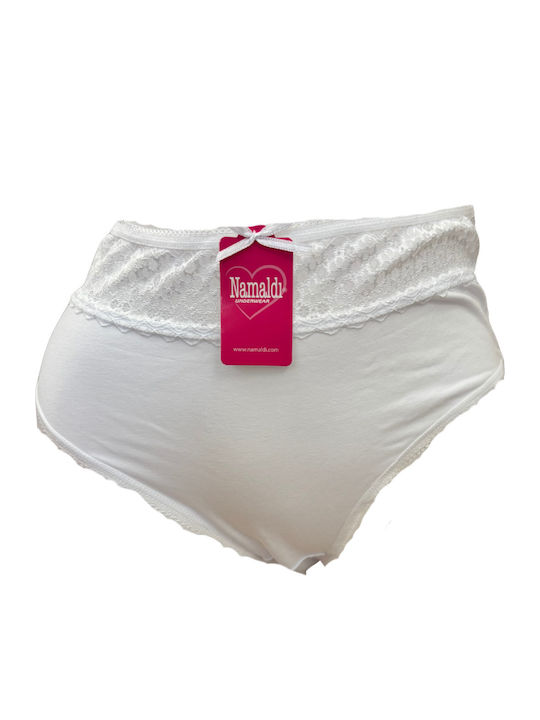 Дамски слип Висока талия 3Pack с Дантела Бял