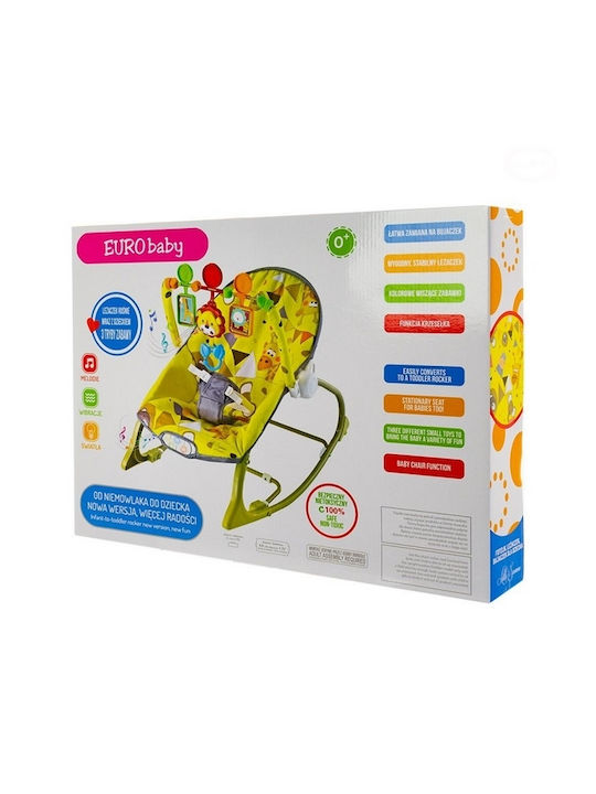 Eurobaby Relax Electric Pentru Bebeluși Leagăn Cu Vibrație Galben Pentru Copil Până La 18kg