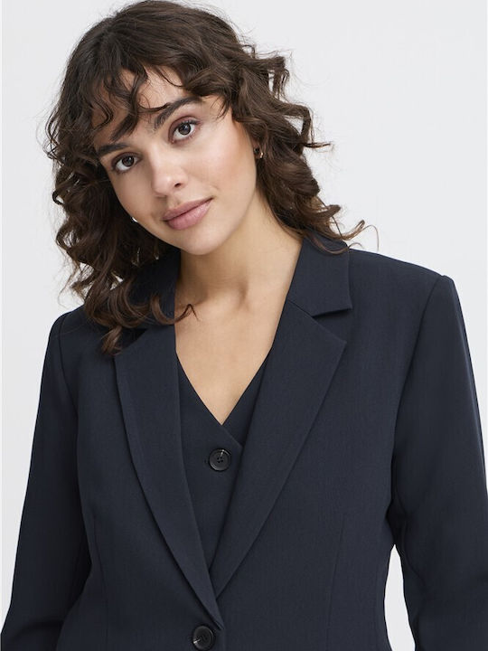 Fransa Blazer Für Damen Tailliert Blau
