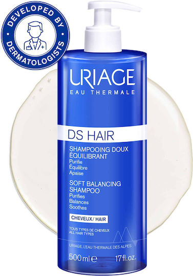 Uriage DS Hair Soft Balancing Σαμπουάν για Ευαίσθητο Τριχωτό κατά της Πιτυρίδας για Όλους τους Τύπους Μαλλιών 500ml