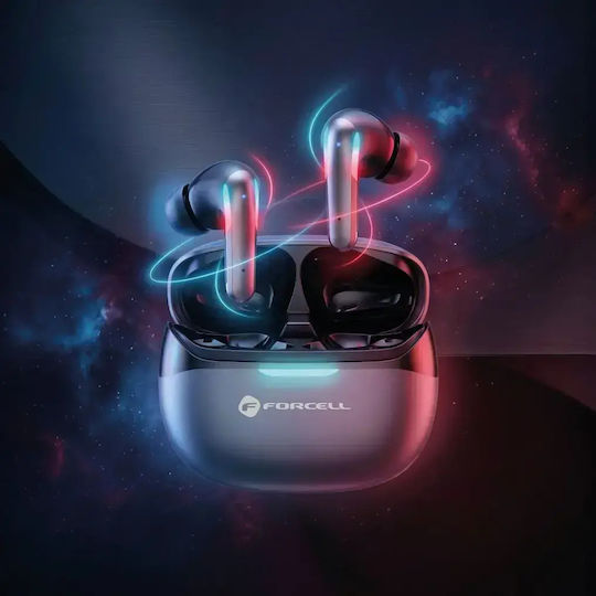 Forcell F-Audio Pulse Pro In-ear Bluetooth Handsfree Ακουστικά με Θήκη Φόρτισης Μαύρα