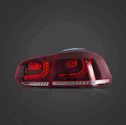Πίσω Φανάρια Led Vw Golf 6 2008-2014 Gti R Design Τρέχουμενο Φλας Κόκκινα Σετ 2τμχ