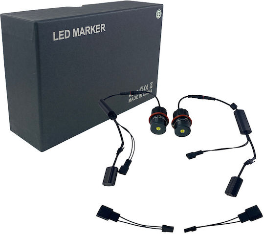 20w Led Γνήσια Angel Eyes Bmw E39 E60 E53 X5 E65 E87 E63 Λευκό 2τμχ