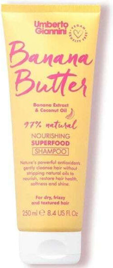 Umberto Giannini Banana Butter Shampoos Glanz für Trocken Haare 250ml