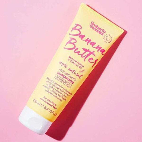 Umberto Giannini Banana Butter Shampoos Glanz für Trocken Haare 250ml