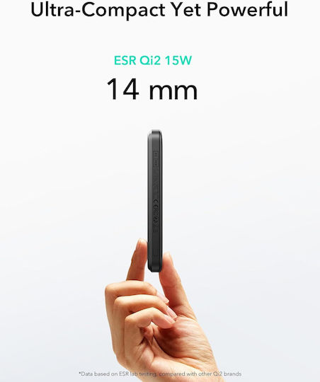 ESR Qi2 MagSlim MagSafe Qi2 Power Bank 5000mAh 15W Schwarzes