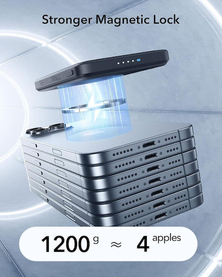 ESR Qi2 MagSlim MagSafe Qi2 Power Bank 5000mAh 15W Schwarzes