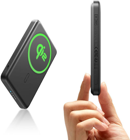 ESR Qi2 MagSlim MagSafe Qi2 Power Bank 5000mAh 15W Schwarzes