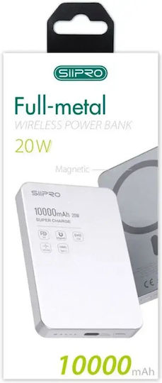 SiiPro Thin Metal MagSafe Power Bank 10000mAh 15W Titanium