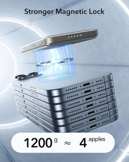 ESR Qi2 MagSlim MagSafe Qi2 Baterie externă 10000mAh 15W Titaniu