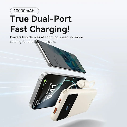 Vention XGY39 Външна батерия 10000mAh 22.5W с USB-A порт и USB-C порт Power Delivery / Бързо зареждане Розов