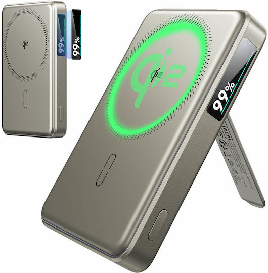 ESR Qi2 MagSlim Kickstand MagSafe Qi2 Power Bank 10000mAh 15W Titan