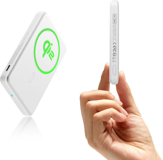 ESR Qi2 MagSlim MagSafe Qi2 Power Bank 5000mAh 15W Λευκό