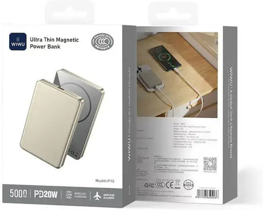 Wiwu P15 MagSafe Power Bank 5000mAh 15W Gold
