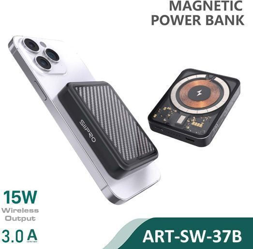 SiiPro MagSafe Power Bank 5000mAh 20W Μαύρο