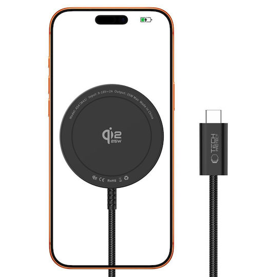 Tech-Protect Wireless Qi2 Charger And USB-C Cable 25W Black A54