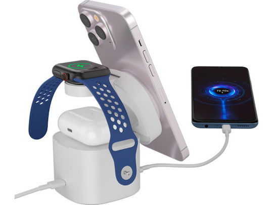 Canyon Kabelloser Qi2 Ladegerät mit USB-C Ausgangsanschluss 30W Stromlieferung Weiß (OnCharge 405)