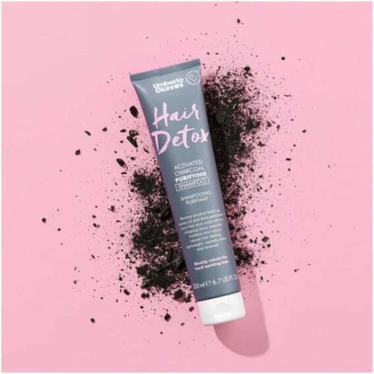 Umberto Giannini Detox Activated Charcoal Shampoos Tiefenreinigung für Ölig Haare 200ml