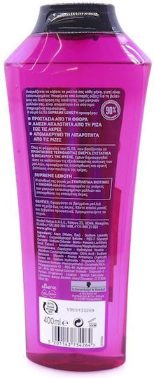 Gliss Hair Repair Supreme Length Σαμπουάν Αναδόμησης/Θρέψης & Διατήρησης Χρώματος για Όλους τους Τύπους Μαλλιών 400ml