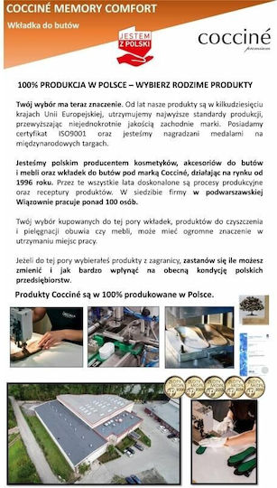 Coccine Ανατομικοί Πάτοι Παπουτσιών Εργασίας με Memory Foam 103022/42 2τμχ