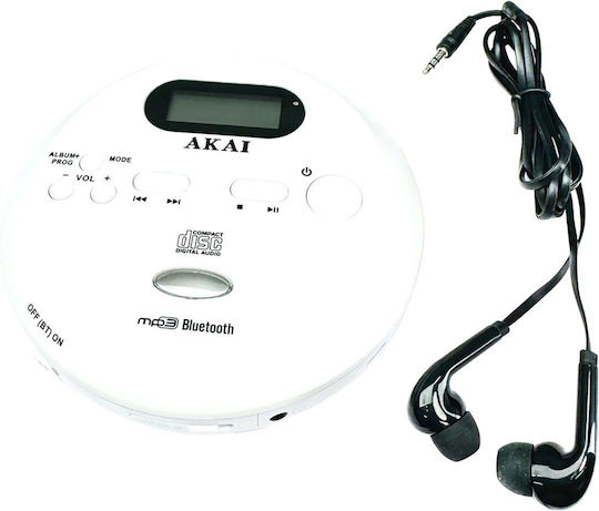 Akai Proffesional Φορητό Ηχοσύστημα με CD / USB / Bluetooth Λευκό