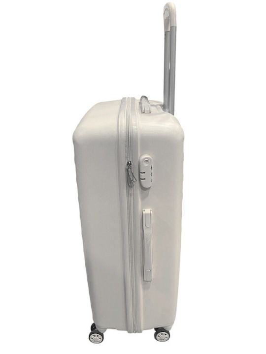 Jetbags Hard White Suitcases with 4 Wheels Set of 3 Pieces