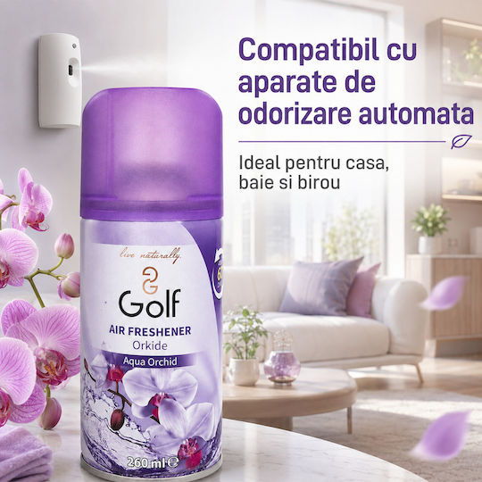 Golf Aqua Orchid Air Freshener Refill Compatible Automatic Devices 260ml