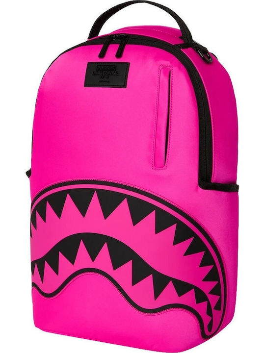 Sprayground Σχολική Τσάντα Πλάτης Γυμνασίου - Λυκείου Σακίδια πλάτης Backpacks SHARK CENTRAL WHITE STENCIL SHARK PINK NYLON