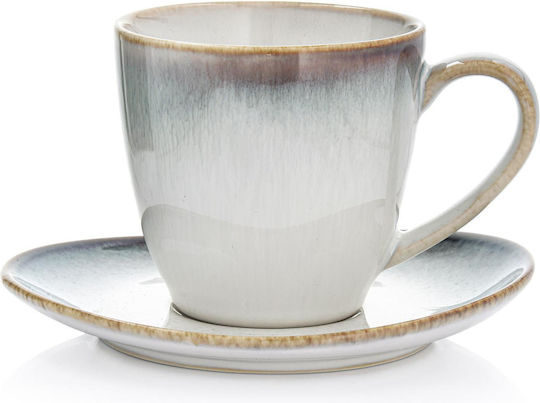 Duka Duka Kaffee Tasse aus Porzellan Grau 220ml