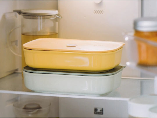 Buydeem Ceramic Yellow Lunch Box 1lt
