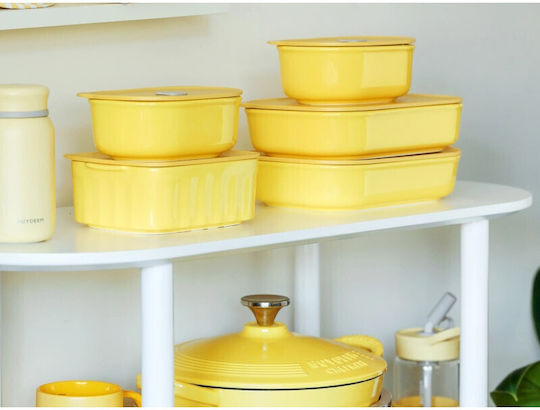 Buydeem Ceramic Yellow Lunch Box 1lt