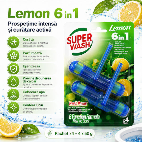 Super Wash Fresh Power Bloc Toaletă cu Miros de Prospețime 2x50gr