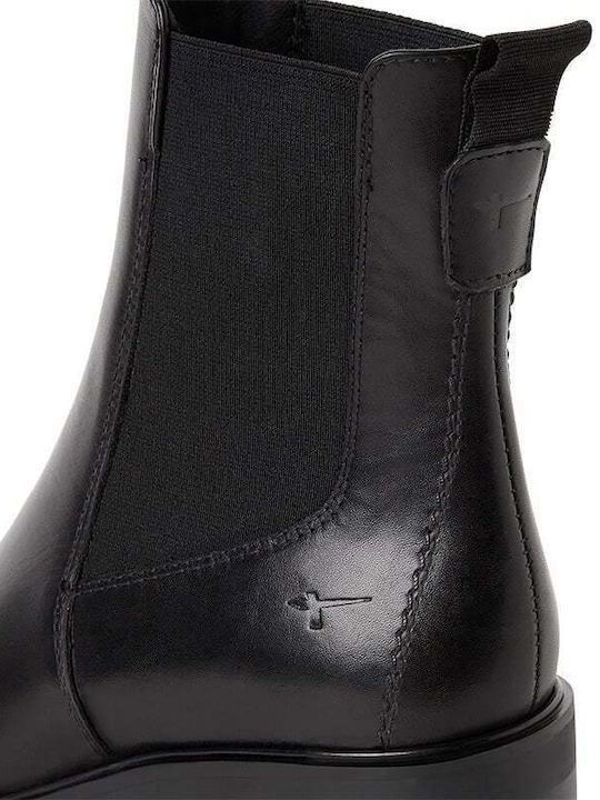 Leder Damen Chelsea-Stiefel Schwarz