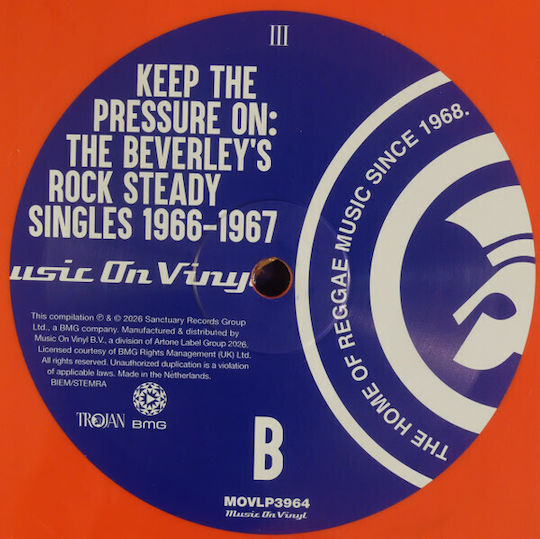 Various Keep Pressure On Beverley's Rock Steady Singles 1966 1967 Vinyl