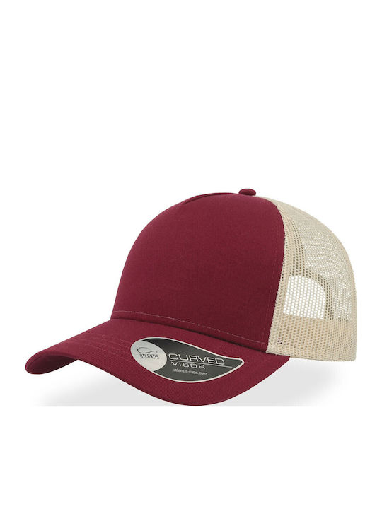 Atlantis Rapper Cotton 888 Five-Panel Jockey Hat 100% Cotton 100% Polyester Burgundy Stone