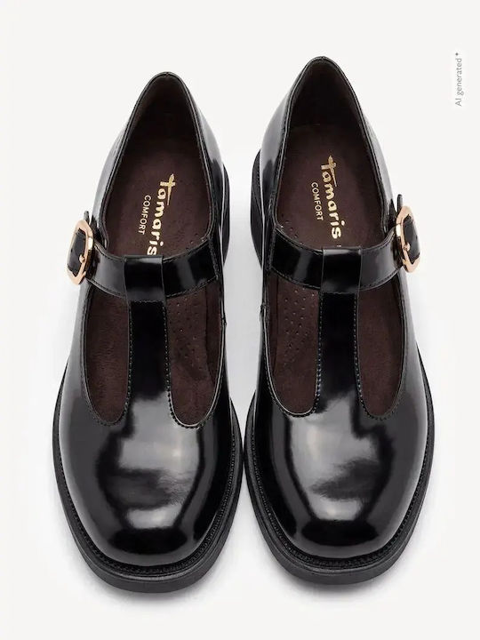 Women's Ballerina Shoes in Black Patent Leather