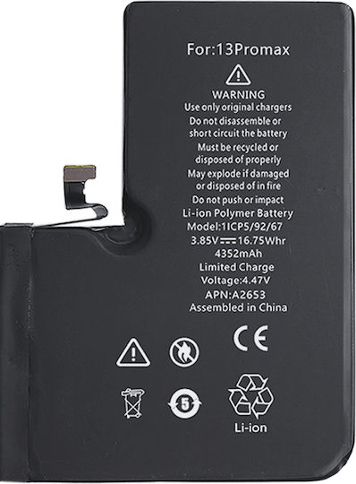 Kompatibler Ersatzakku 4352mAh für Apple iPhone 13 Pro Max.
