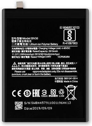 Xiaomi BN36 Replacement Battery 3010mAh for Xiaomi Mi 6X/Mi A2