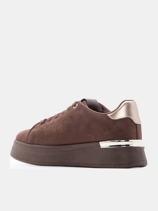 Damen Flatforms Sneakers Dunkelbraune