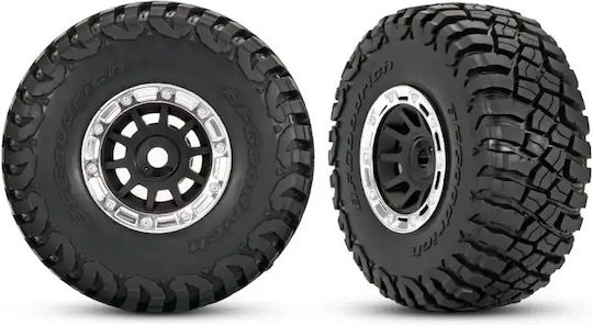 Komplette Traxxas 1.4 Schwarze Chromräder Bfgoodrich Matsch Terrain Bereifung 2 Stücke