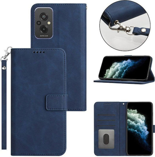 Exklusive Brieftasche aus Synthetischem Leder / Silikon Blau (Motorola Edge 30 Pro)