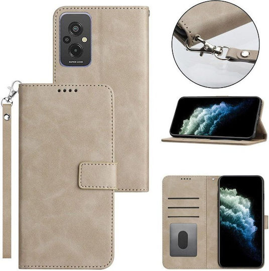 Exklusive Handyhülle aus Synthetischem Leder / Silikon Khaki (Moto G06)