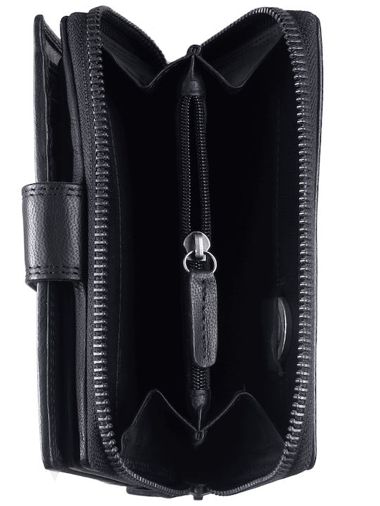 Large Leather Women's Wallet Black