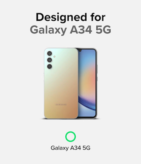 Ringke Fusion-X Задна корица Пластмаса 2мм с Каишка Черен (Galaxy A34)
