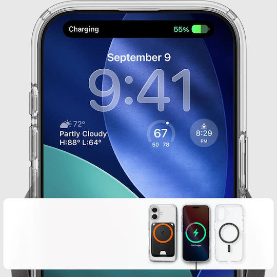 Spigen Ultra Hybrid MagSafe Задна корица Пластмаса / Силикон Clear Graphite (iPhone 17)