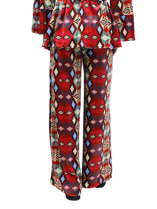 Damen Stoffhose Rot